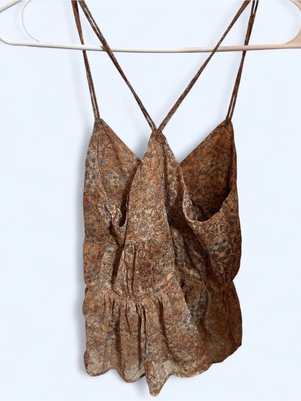 H&M Divided Brown Paisley V-Neck Tank - Picture 2 of 4